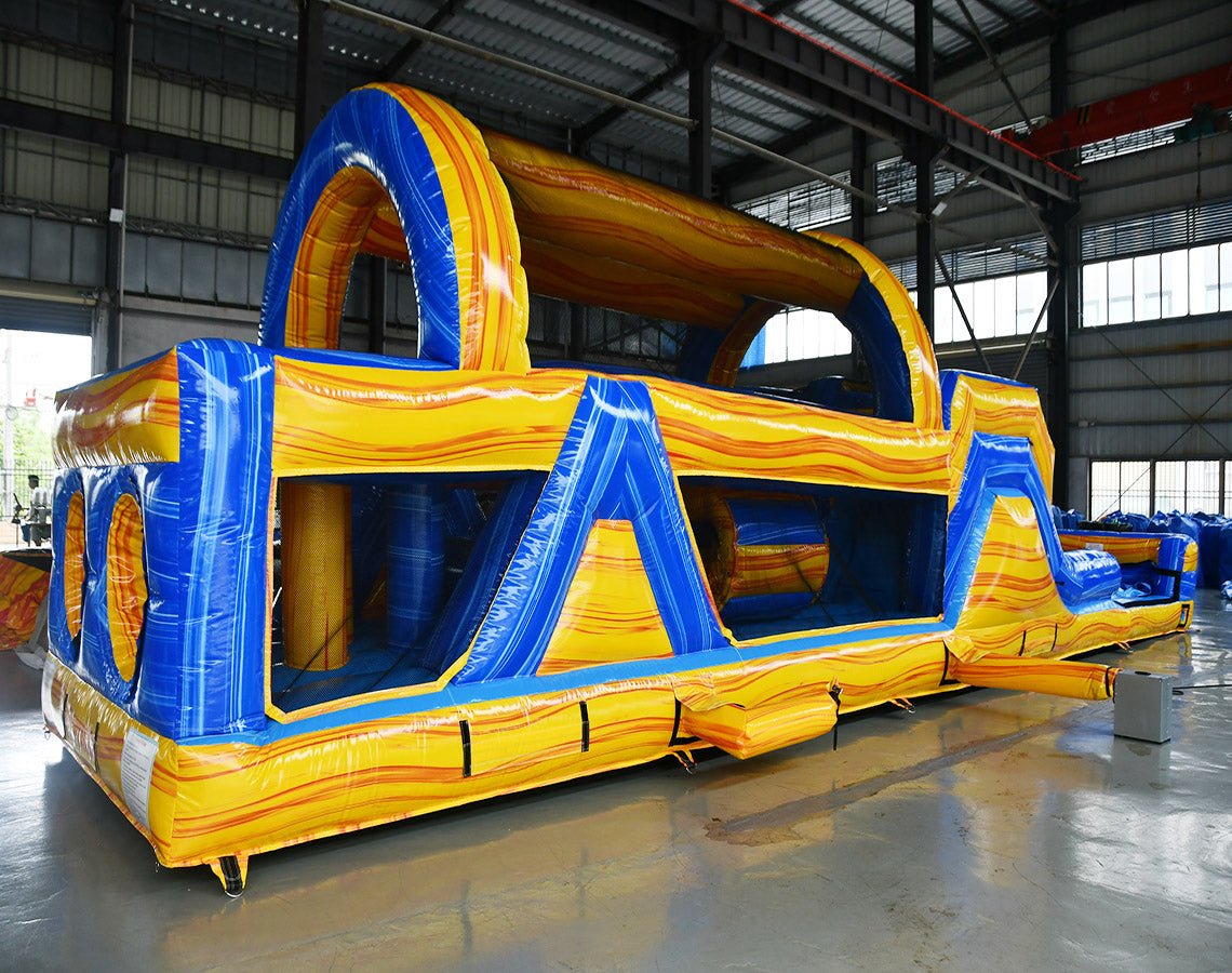 46ft Lava Falls Hybrid Inflatable Obstacle Course - BounceWave Inflatable Sales