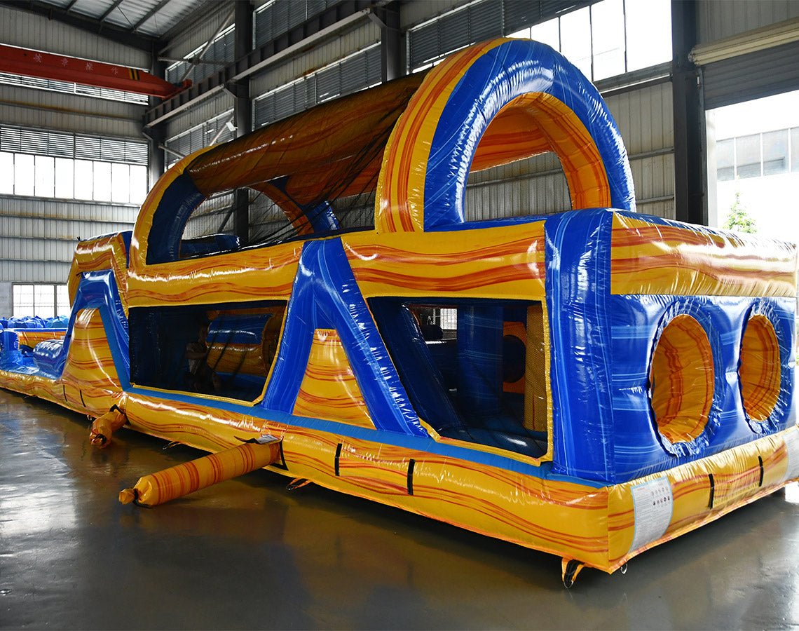 46ft Lava Falls Hybrid Inflatable Obstacle Course - BounceWave Inflatable Sales