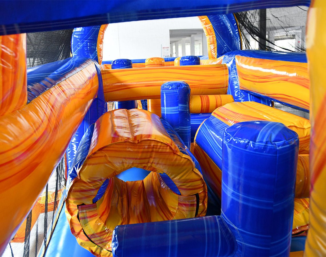 46ft Lava Falls Hybrid Inflatable Obstacle Course - BounceWave Inflatable Sales