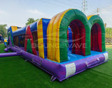 46ft Multi - Color Marble "Flash" Hybrid Inflatable Obstacle Course - BounceWave Inflatable Sales