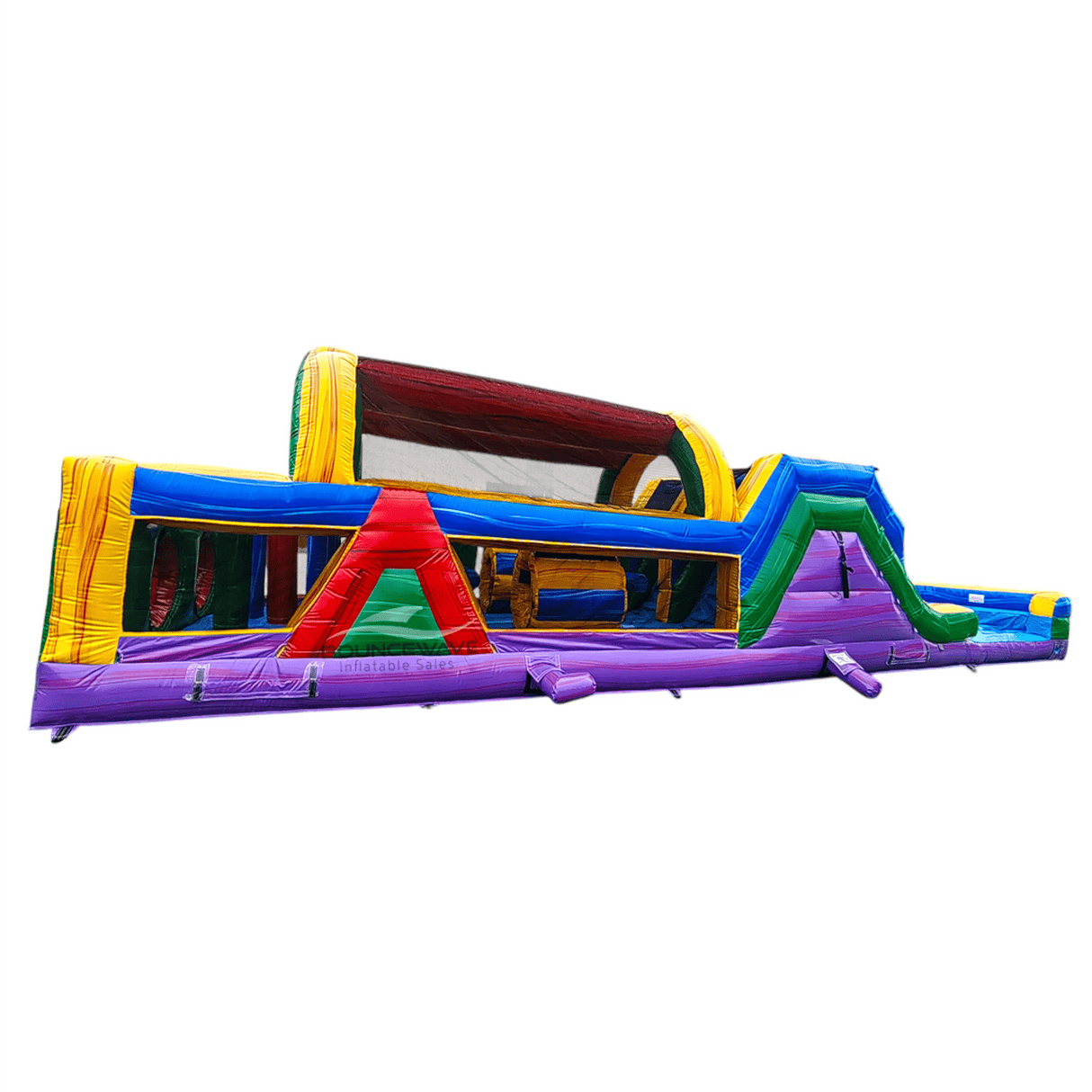46ft Multi Color Marble Hybrid Wet/Dry Inflatable Obstacle Course - BounceWave Inflatable Sales