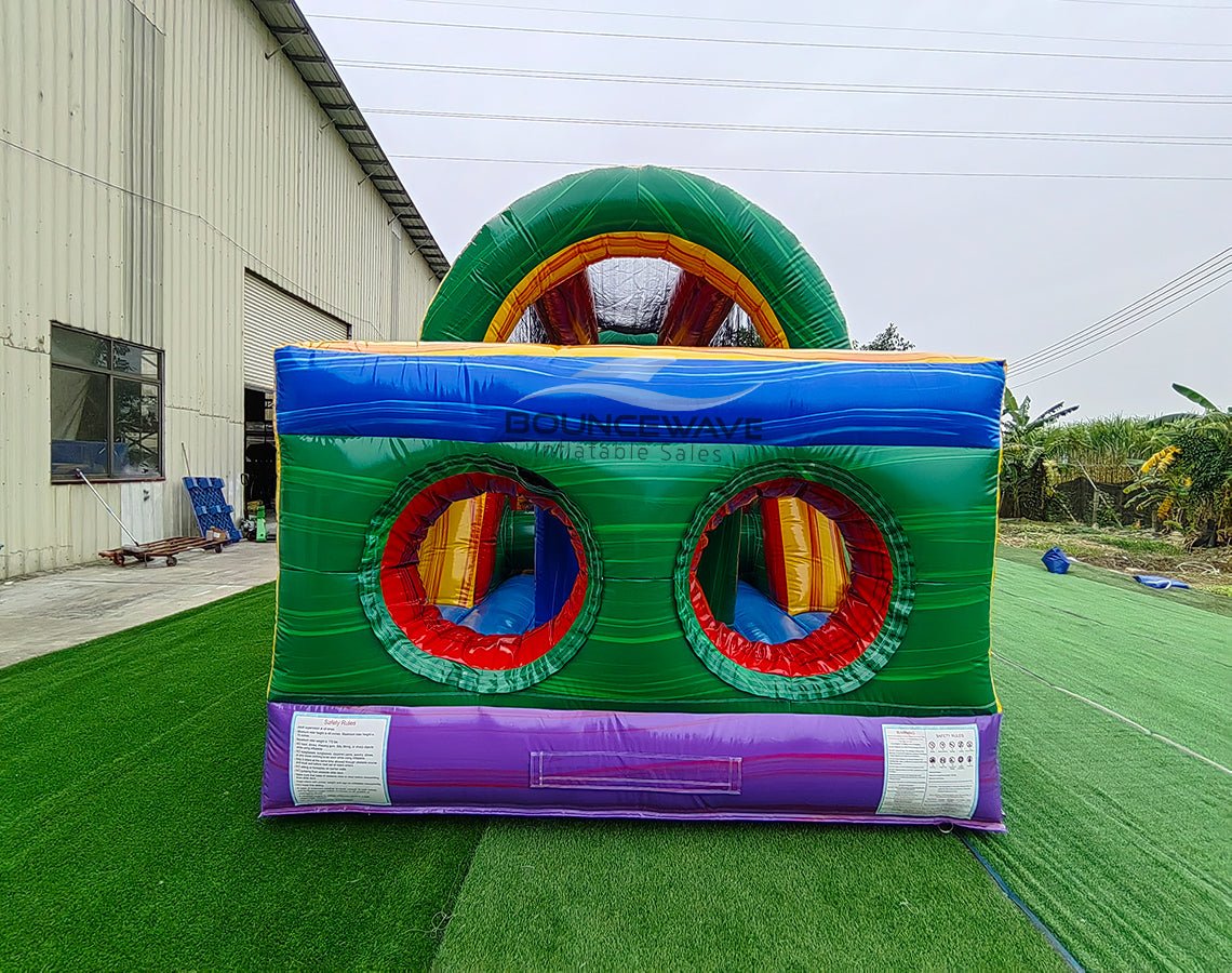 46ft Multi Color Marble Hybrid Wet/Dry Inflatable Obstacle Course - BounceWave Inflatable Sales