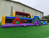46ft Multi Color Marble Hybrid Wet/Dry Inflatable Obstacle Course - BounceWave Inflatable Sales