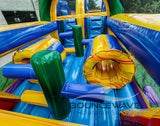 46ft Multi Color Marble Hybrid Wet/Dry Inflatable Obstacle Course - BounceWave Inflatable Sales