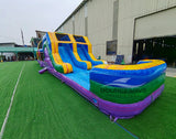46ft Multi Color Marble Hybrid Wet/Dry Inflatable Obstacle Course - BounceWave Inflatable Sales
