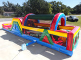 46ft Primary Marble Hybrid Wet/Dry Inflatable Obstacle Course - BounceWave Inflatable Sales