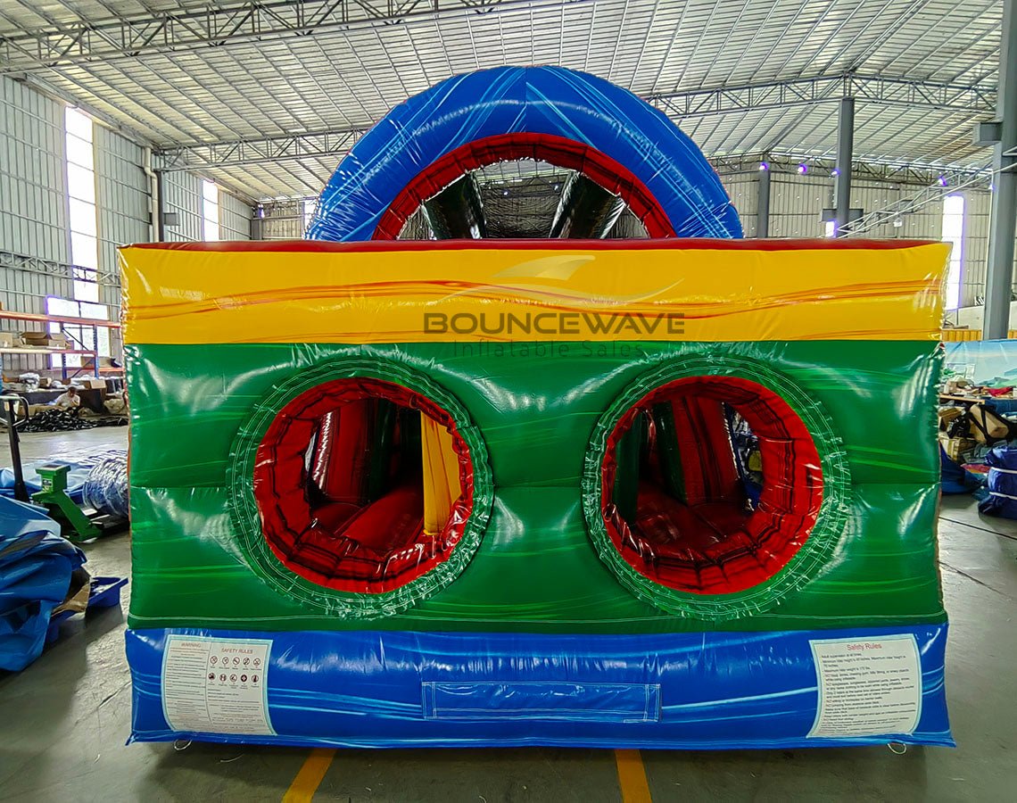 46ft Primary Marble Hybrid Wet/Dry Inflatable Obstacle Course - BounceWave Inflatable Sales