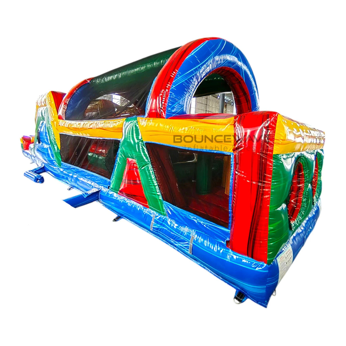 46ft Primary Marble Hybrid Wet/Dry Inflatable Obstacle Course - BounceWave Inflatable Sales