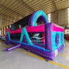 46ft Purple Palace Teal Hybrid Inflatable Obstacle Course - BounceWave Inflatable Sales
