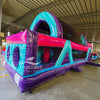 46ft Purple Palace Teal Hybrid Inflatable Obstacle Course - BounceWave Inflatable Sales