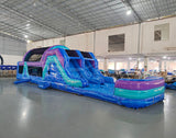 46ft Purple Plunge Hybrid Wet/Dry Inflatable Obstacle Course - BounceWave Inflatable Sales