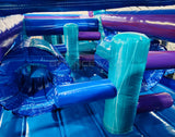46ft Purple Plunge Hybrid Wet/Dry Inflatable Obstacle Course - BounceWave Inflatable Sales