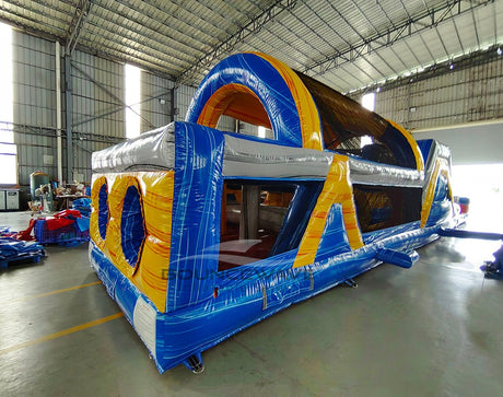 46ft Rip Curl Hybrid Wet/Dry Inflatable Obstacle Course - BounceWave Inflatable Sales