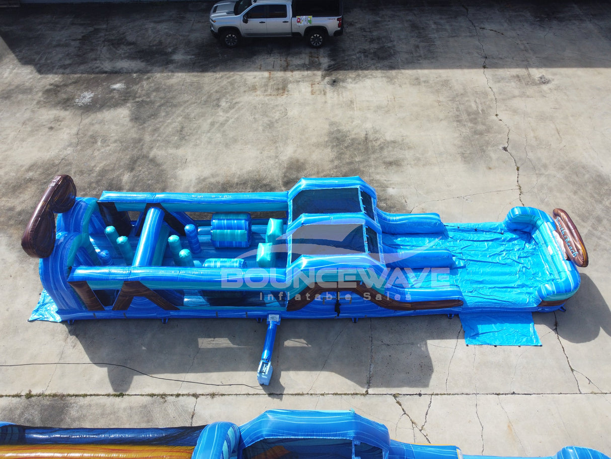 46ft South Beach Flash Hybrid Inflatable Obstacle Course – Limited Edition with Detachable Tarps - BounceWave Inflatable Sales