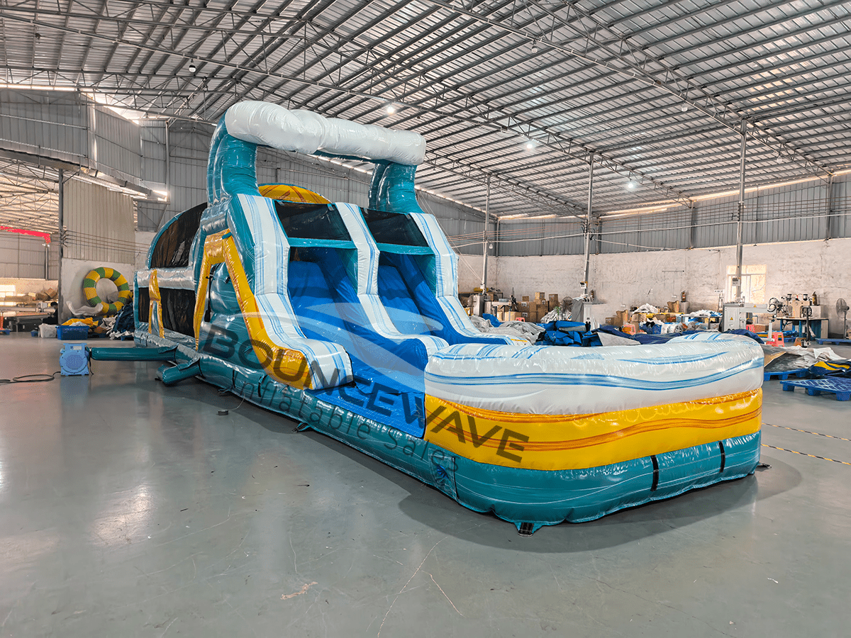 46ft Surfs Up Hybrid Wet/Dry Inflatable Obstacle Course - BounceWave Inflatable Sales