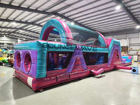 46ft Ultra Shock Hybrid Wet/Dry Inflatable Obstacle Course - BounceWave Inflatable Sales