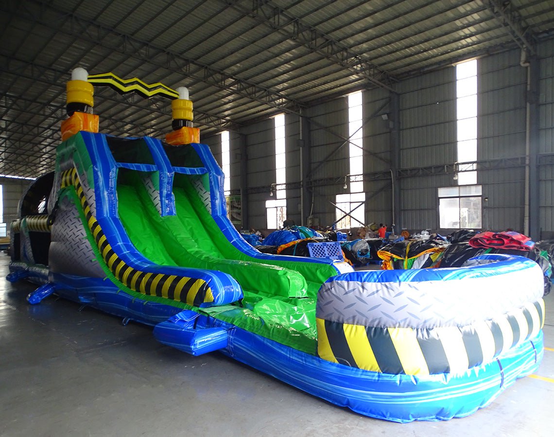 Inflatable Course Runs 53ft XL Radioactive Run Hybrid Inflatable Obstacle Course