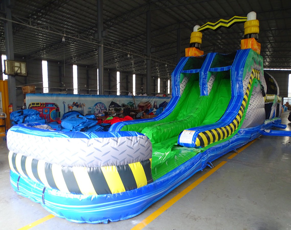 Inflatable Course Runs 53ft XL Radioactive Run Hybrid Inflatable Obstacle Course