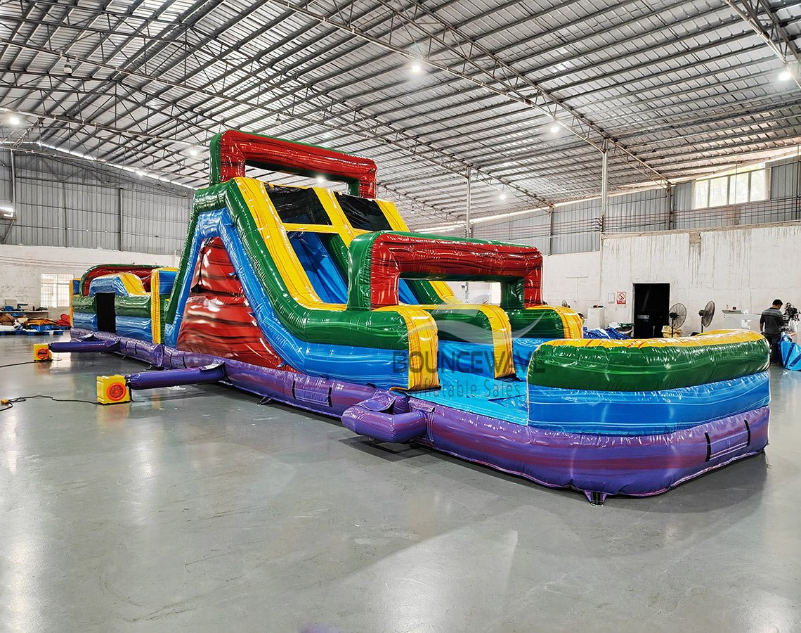 62ft Euro Marble 2-Piece Wet/Dry Inflatable Obstacle Course
