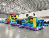 62ft Euro Marble 2 - Piece Wet/Dry Inflatable Obstacle Course - BounceWave Inflatable Sales