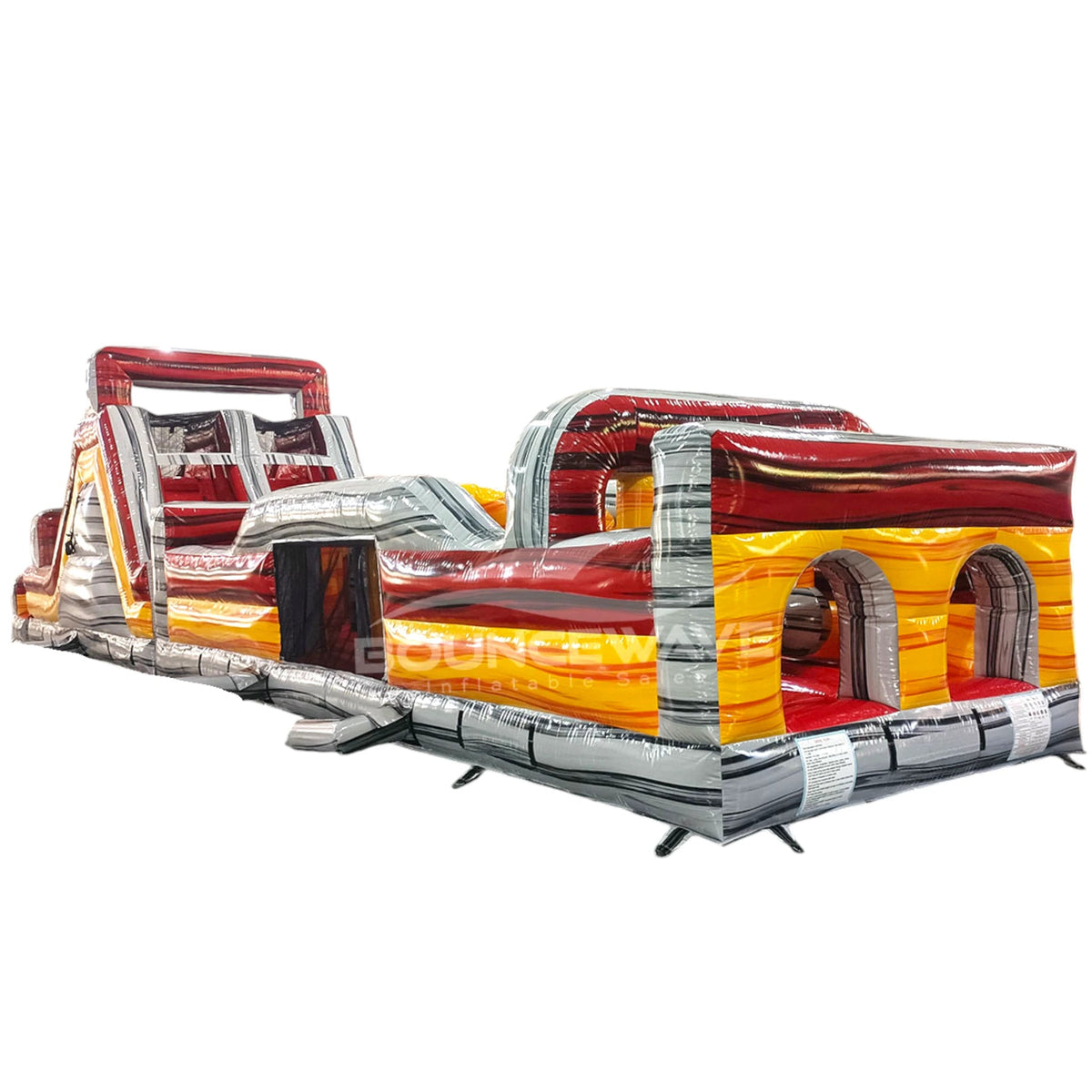 Large Opstical Course Inflatable 62ft Fire Island 2-Piece Wet/Dry Inflatable Obstacle Course
