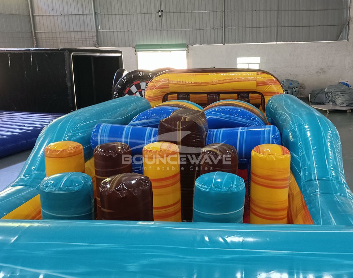 62ft Tropic Shock 2 - Piece Wet/Dry Inflatable Obstacle Course - BounceWave Inflatable Sales