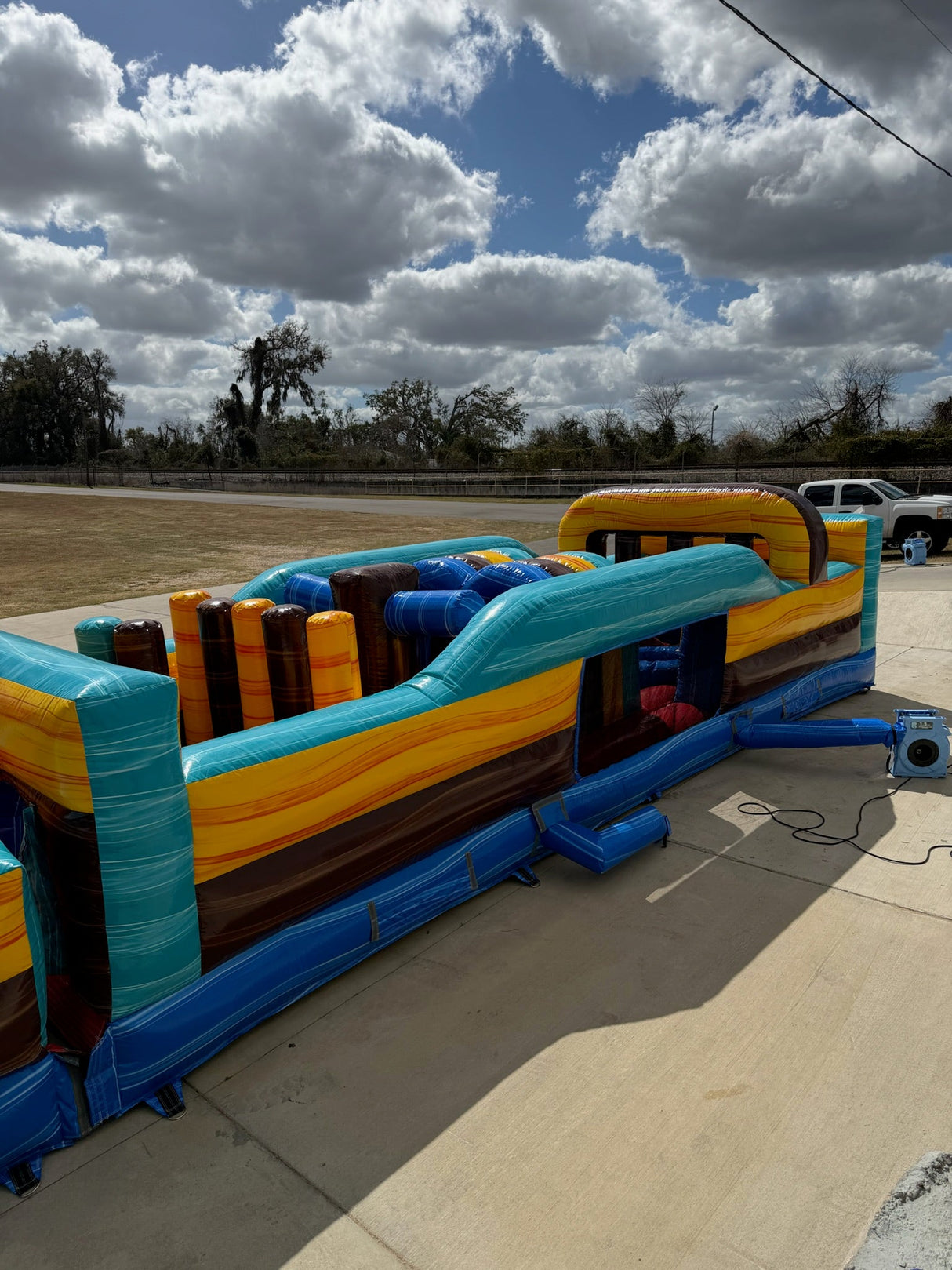 62ft Tropic Shock 2 - Piece Wet/Dry Inflatable Obstacle Course - BounceWave Inflatable Sales