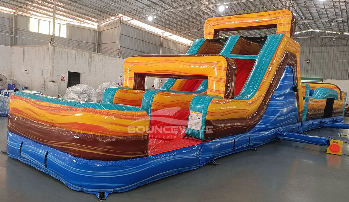 62ft Tropic Shock 2 - Piece Wet/Dry Inflatable Obstacle Course - BounceWave Inflatable Sales
