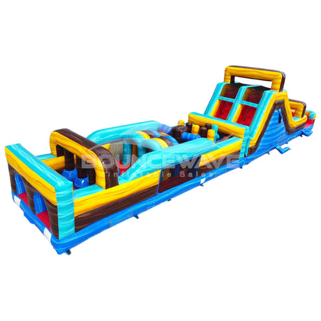 62ft Tropic Shock 2 - Piece Wet/Dry Inflatable Obstacle Course - BounceWave Inflatable Sales