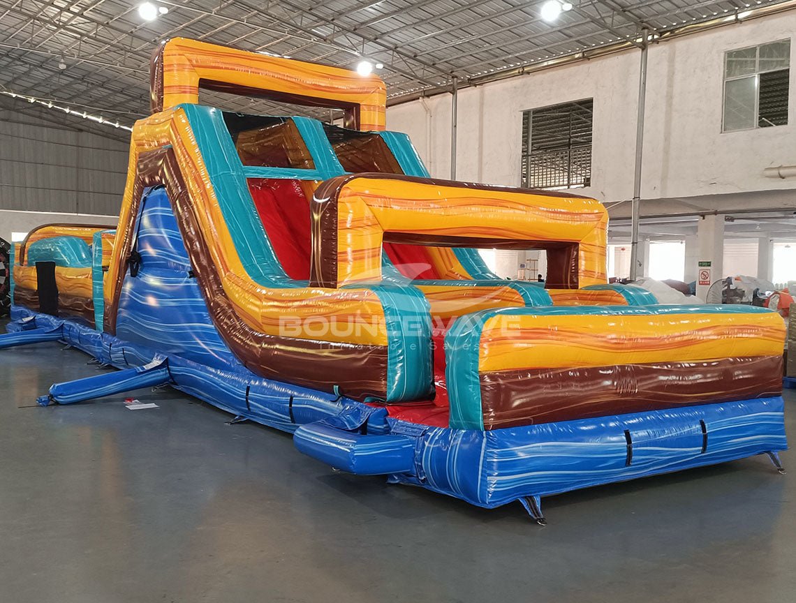 62ft Tropic Shock 2 - Piece Wet/Dry Inflatable Obstacle Course - BounceWave Inflatable Sales