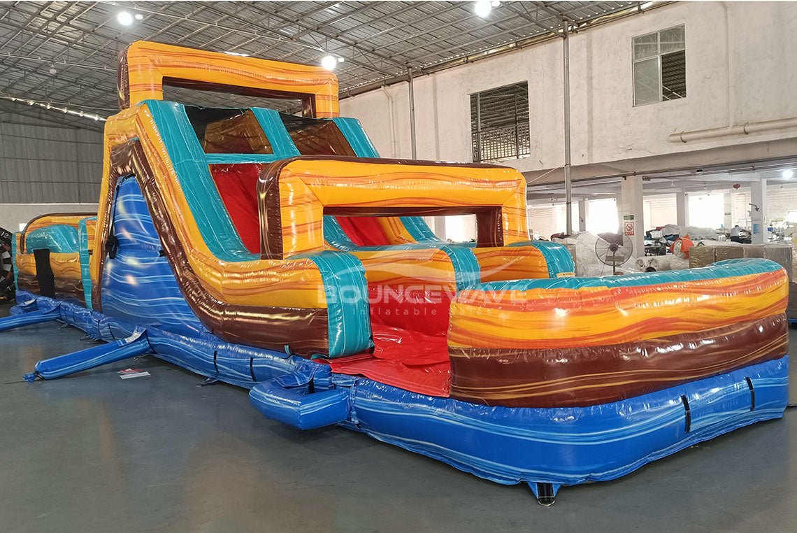 62ft Tropic Shock 2 - Piece Wet/Dry Inflatable Obstacle Course - BounceWave Inflatable Sales