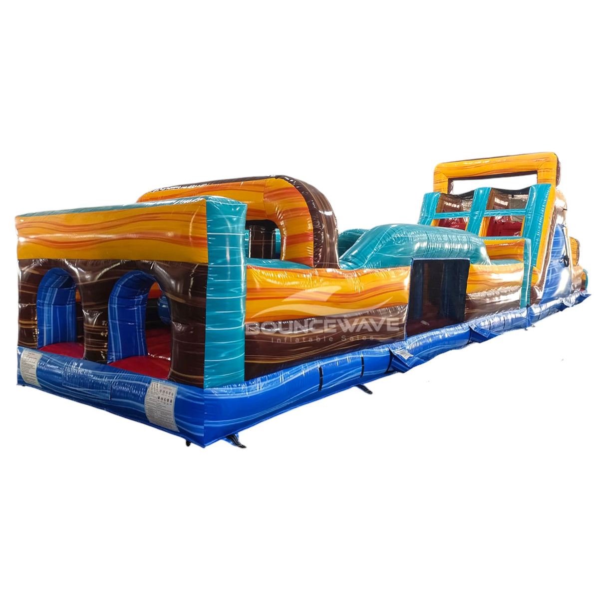 62ft Tropic Shock 2 - Piece Wet/Dry Inflatable Obstacle Course - BounceWave Inflatable Sales