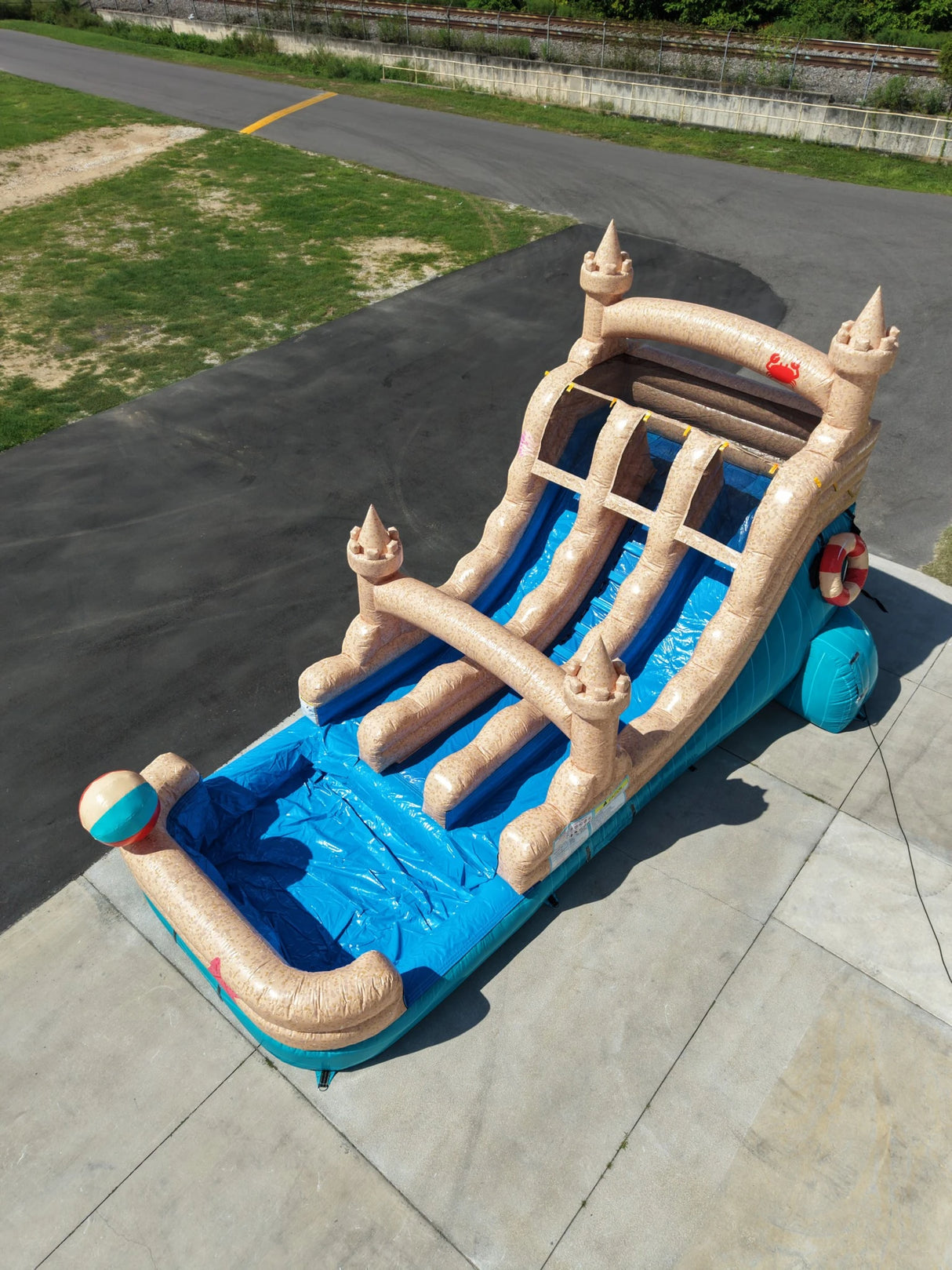 15ft Sandcastle Beach Dual Lane Water Slide – Center Climb