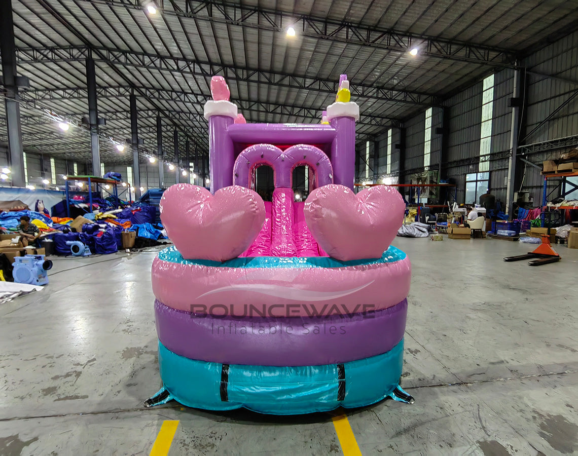 Glitter Unicorn PowerPlay Dual Lane Bounce House with Slide Combo
