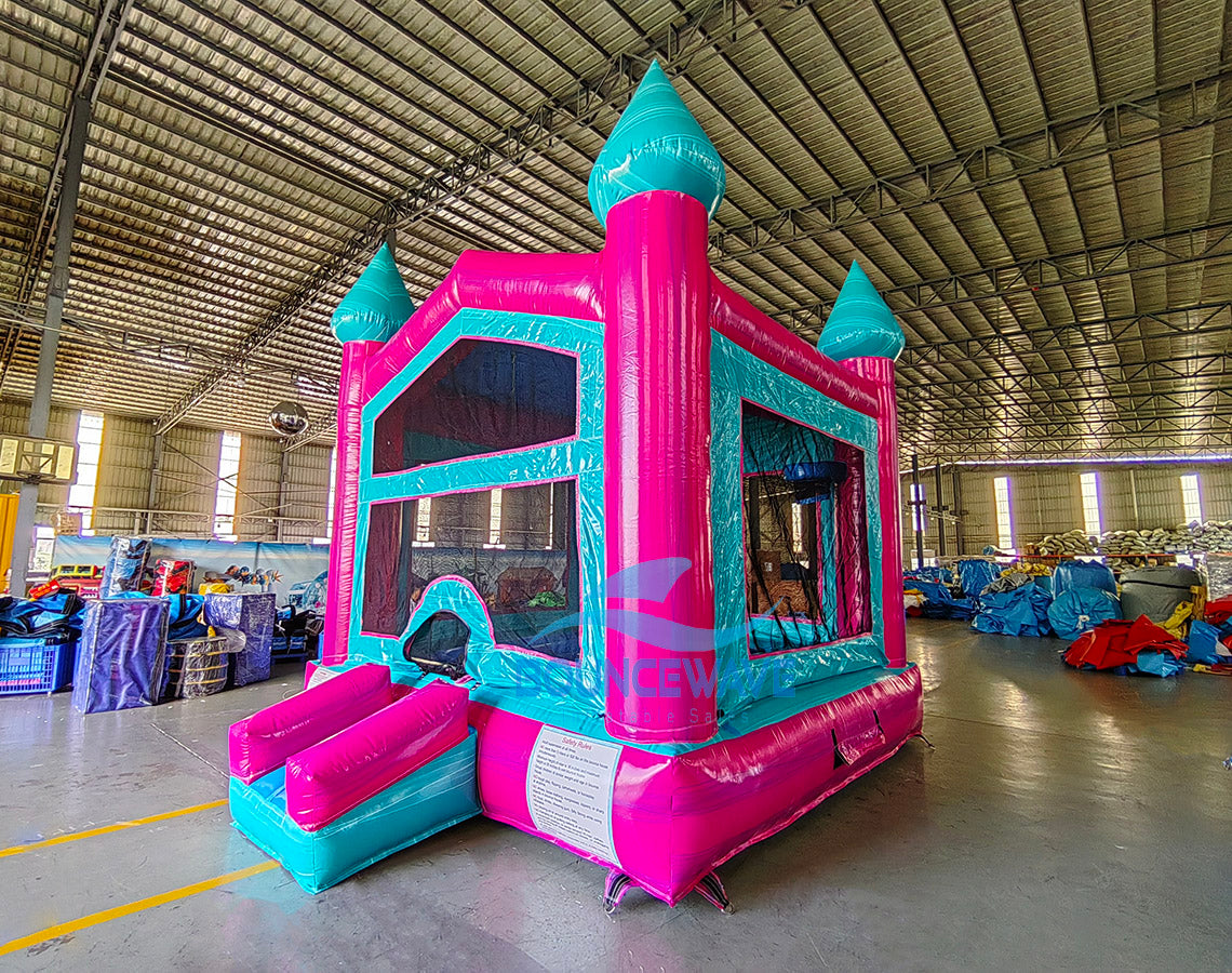 Pink/Teal Castle Bounce House