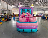 Glitter Unicorn Dual Lane Bounce House with Slide Combo (Wet/Dry)