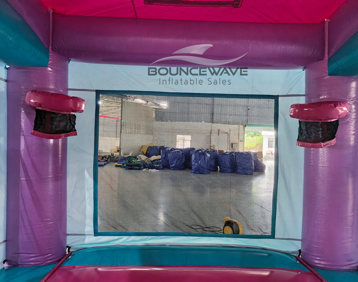 Glitter Unicorn Dual Lane Bounce House with Slide Combo (Wet/Dry)