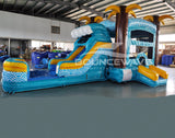 Akua Falls Econo Bounce House with Slide (Wet/Dry) - BounceWave Inflatable Sales