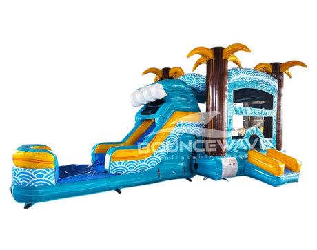 Akua Falls Econo Bounce House with Slide (Wet/Dry) - BounceWave Inflatable Sales