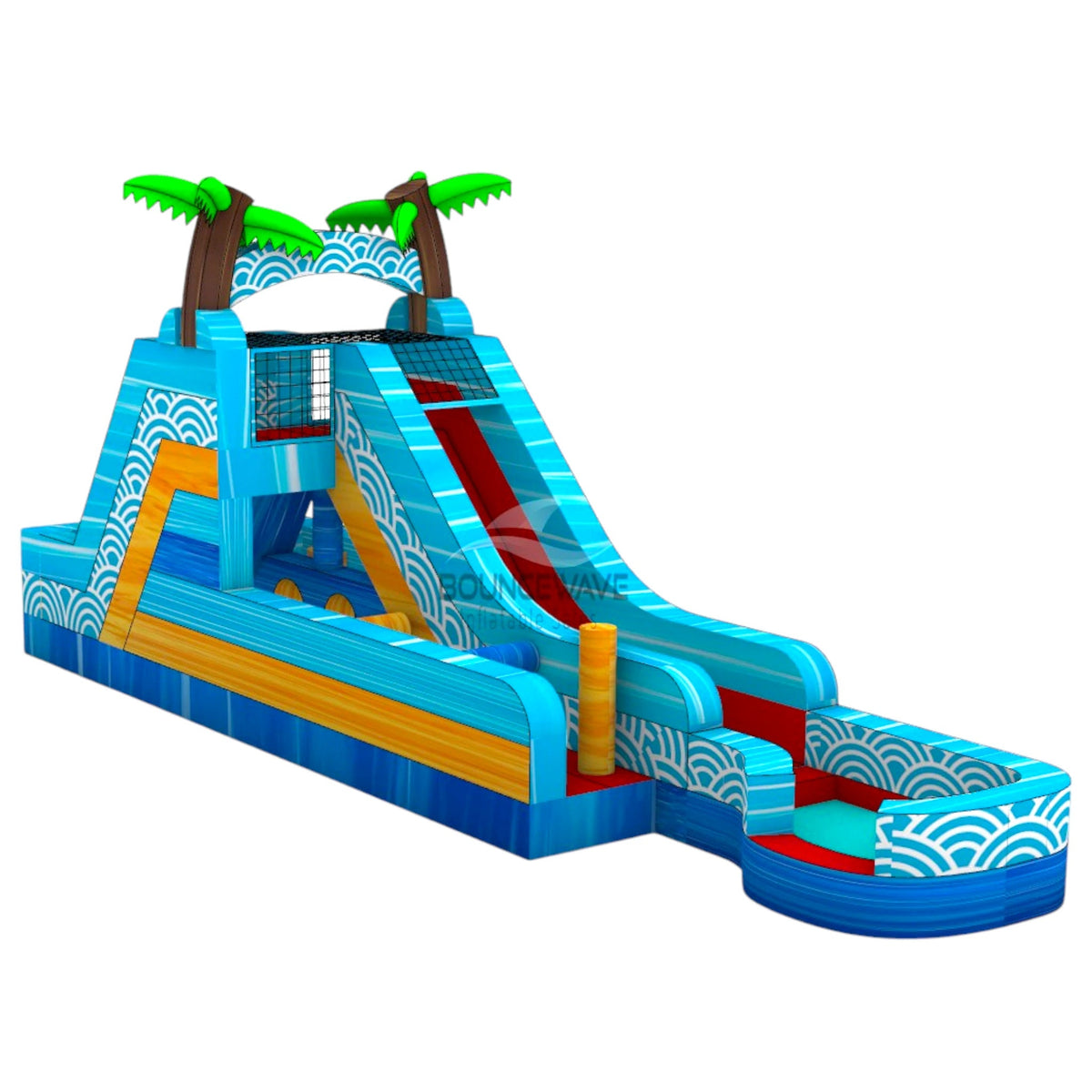 Pouncing Dash Inflatable Akua Falls Single Dash Splash Inflatable Wet-Dry Obstacle Course