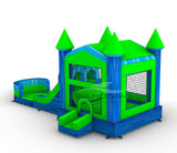 AquaBolt PowerPlay Dual Lane Bounce House with Slide Combo - BounceWave Inflatable Sales
