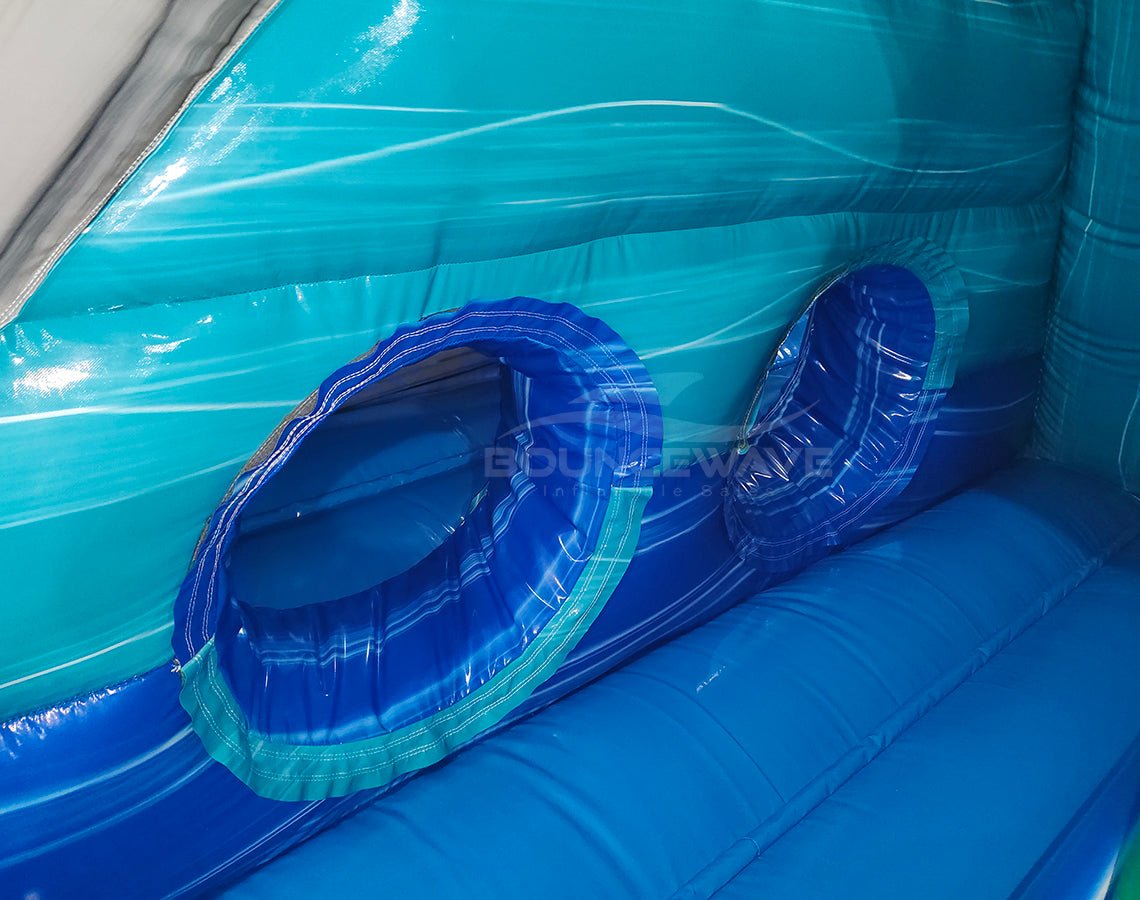 Pouncing Dash Inflatable Bahama Blast Double Dash Splash Inflatable Wet-Dry Obstacle Course
