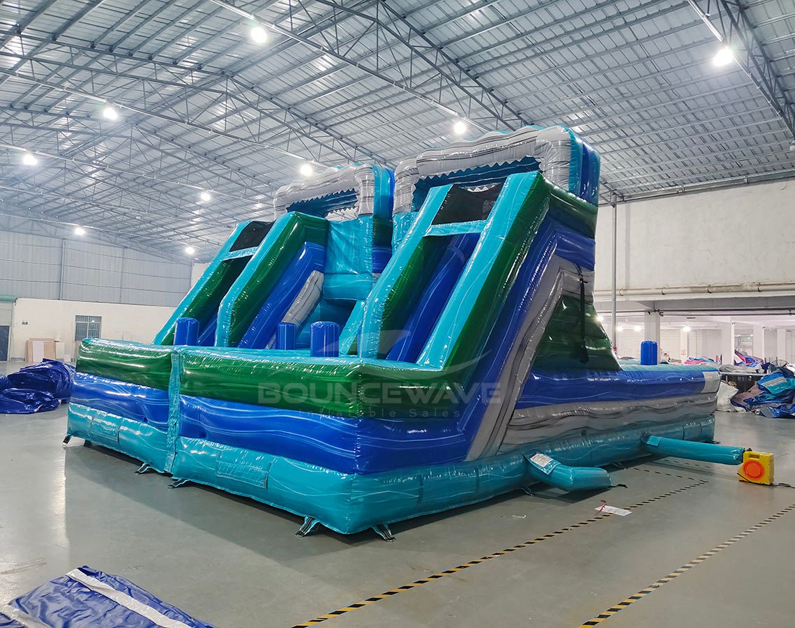 Pouncing Dash Inflatable Bahama Blast Double Dash Splash Inflatable Wet-Dry Obstacle Course