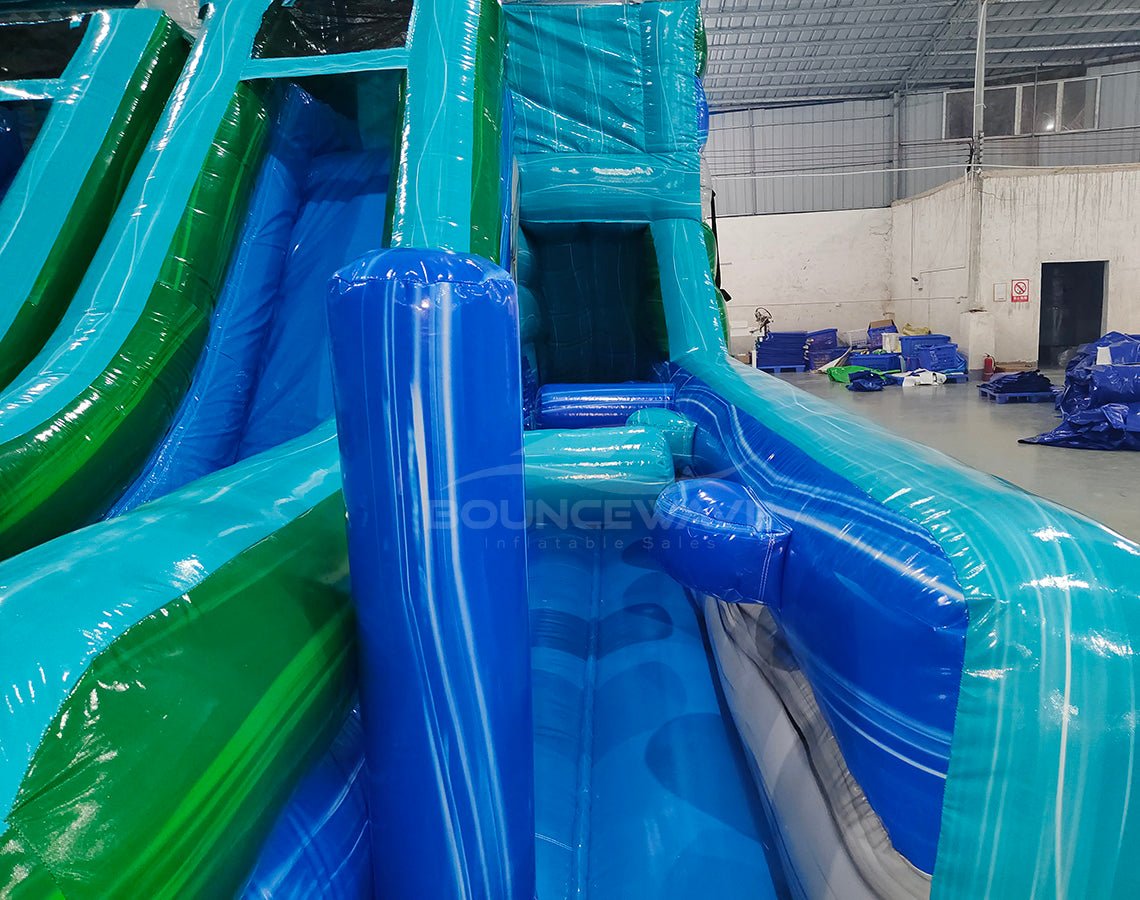 Pouncing Dash Inflatable Bahama Blast Double Dash Splash Inflatable Wet-Dry Obstacle Course
