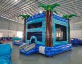 Bahama Blast Dual Lane Bounce House with Slide (Wet/Dry) - BounceWave Inflatable Sales
