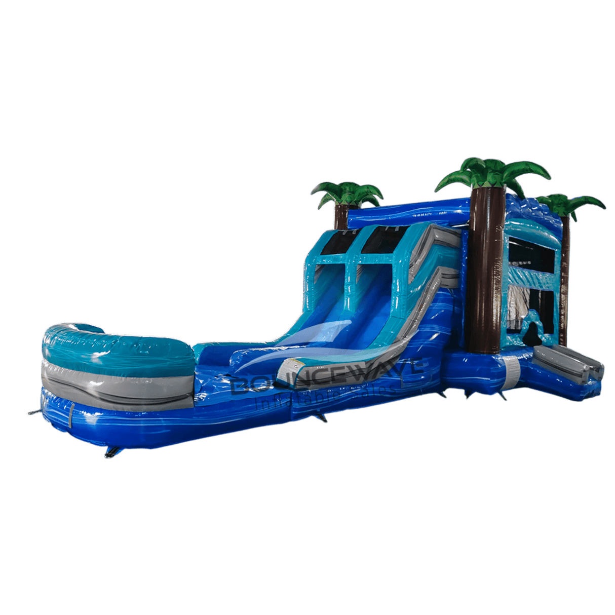 Bahama Blast Dual Lane Bounce House with Slide (Wet/Dry) - BounceWave Inflatable Sales