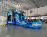 Bahama Blast Dual Lane Bounce House with Slide (Wet/Dry) - BounceWave Inflatable Sales