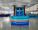 Bahama Blast Dual Lane Bounce House with Slide (Wet/Dry) - BounceWave Inflatable Sales