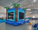Bahama Blast Dual Lane Bounce House with Slide (Wet/Dry) - BounceWave Inflatable Sales