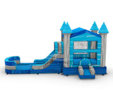 Bahama Blast PowerPlay Dual Lane Bounce House with Slide Combo - BounceWave Inflatable Sales